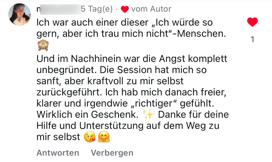 Stimme einer Klientin
