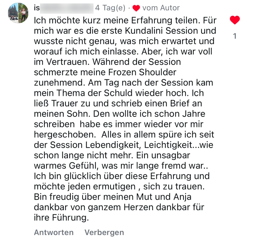 Stimme einer Klientin